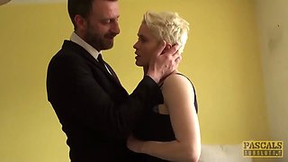 Fairy subslut Mila Milan fed jizz after ass-fuck bashing