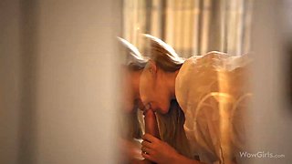 Blonde Russian Beauties Ride Cock Hard in POV Bedroom Pounding Session with Blowjobs and Raw Fucking