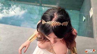 Sweetie Fox Plays Greek Goddess at the Pool: Savage Deepthroat Slam and Fierce Pounding End in G