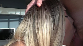 I saw my stepsister fucking with a big dildo but she didn't refuse mine