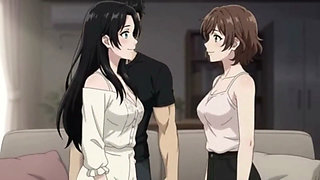 Surprise by girlfriend she invite her friend for threesome