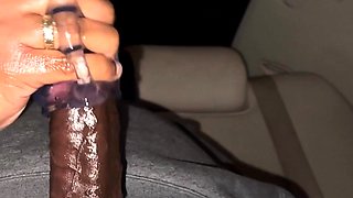 STROKING THIS BBC IN THE CAR WITH LOUD MOANS AND HUGE