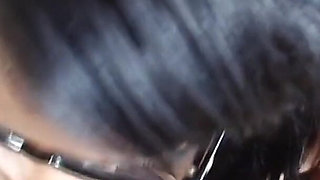 Povperv ebony nerd girl blowjob for mouthful