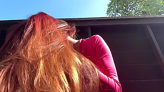 Italian Big Tits MILF Artemisia Love Hot Outdoor Session Long Hair Fetish
