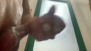Cleaning the cock in the shower