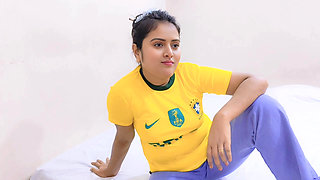 Step brother fucking his beautiful step sister while betting on a football game.(Full Bangla  Audio)