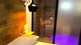 Two horny Latinas suck big cocks and take hard pounding live