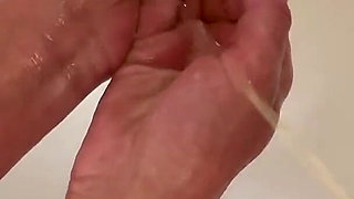 Washing Hand in His Pee and Pee on His Dick Next He Pee on My Boobs and Clit