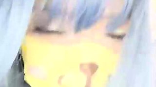 Sexy teen ebony solo toy masturbation