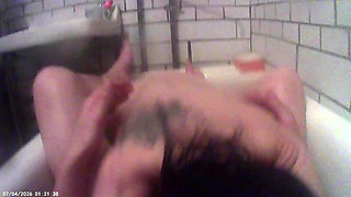 in the bathroom from a beautiful girl