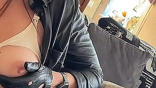 Leather Goddess Whipping & Breast Sucking Punishment POV