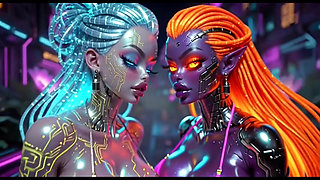 Beautiful Aliens Kiss on Nice Music, Ai Animation