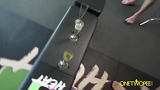 Three Guy Pee Swallow