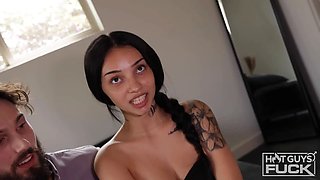 Big-dicked southern stud fucks tiny brazilian cunny