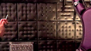 Lady Medea as Catwoman Cigarette Smoking on the Rack Human Ashtray Spittoon