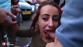 Dutch Teen Gets Facial Bukkake Outdoors - Big Cock Deep Throat