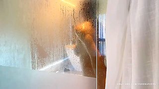 Amazing sex in the shower with my stepmom. Facial