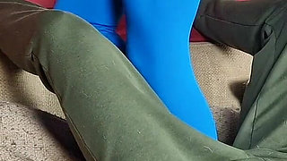 Ballbusting and Cock Trampling in Cute Socks and Leggings, Femdom Jozi Trample