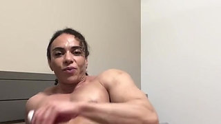 Muscular mom gets her big clit and pussy teared apart by a new toy