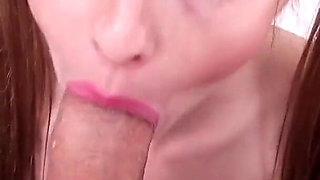 Cute blonde Lilly Ford POV no hands bj and cum swallow