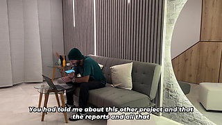 Big Tits Brunette MILF Helps Her Stepbrother-in-law Masturbate When His Wife Is Not There