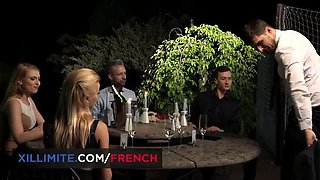 Blonde Office Secretary Double Penetrated After Business Dinner - Cherry Kiss & Lucy Heart Foursome Anal