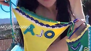 Stunning japanese beauty reveals her natural assets in sensual outdoor pool play