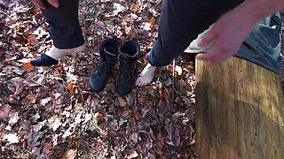 Slapping Vagina and Tits in the Woods