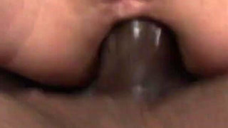 Horny blonde in lingerie anally fucked from his big black cock