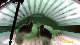 Czech Solarium 137: Silicone MILF Bares All in Solarium