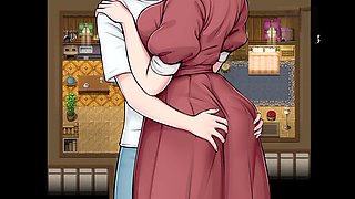 Mom handjob, nipple sucking, handjob cum