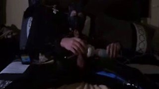 Twink's Kinky Latex Self-Bondage Session with a Sex Toy