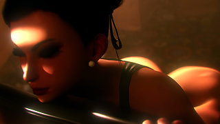 Chun-li Sex Machine Pleasure - Big Toy on Chair 3D Animation (street Fighter)