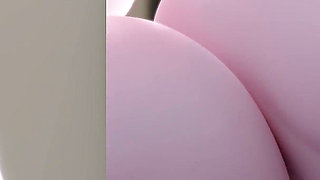 Curvy Mei Huge Boobs Purple Toy Anal Gape Stretch & Sperm Belly Inflation - 3D Rule34 Animation