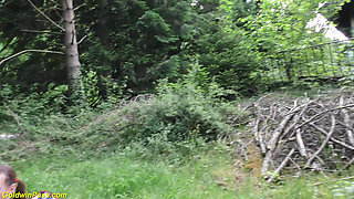 German teens first outdoor anal gangbang orgy