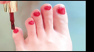Chinese/foot/footfetish/footworship/nailpolish/toes/nailfetish/arch