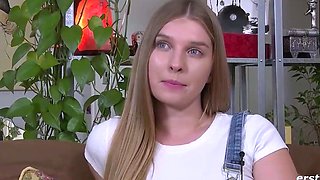 Blonde doll milks with gigantic all-natural tits