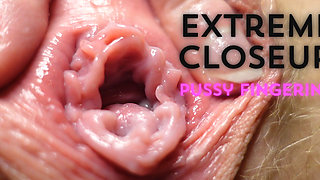 Extreme Closeup Pussy Fingering