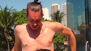 Jacuzzi, We Get Fucked Like Whores, an Absolutely Insane Threesome!! Merciless Deep Throat and Cum on the Face!!!