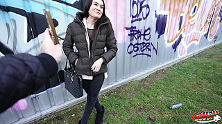 German Scout - Slim Czech Teen Stefani Jameson with Saggy Tits Pick up for First Casting Fuck