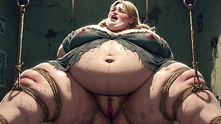 Pregnant BBW Slave in Rope Bondage - Desperate for Creampie Gangbang