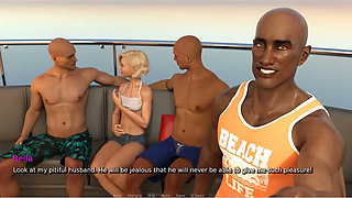 My Hotwife - Gameplay - Roleplay - Wife Fucked in Yacht by BBC and Pussy Double Penetrated by Two Cocks