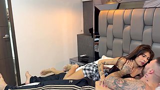 My girlfriend wnated to have sex with me but she couldn't expect his friends would come up