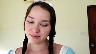 Fucked a sexy maid after cleaning up.