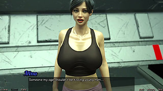 Stranded in Space - Kissing with the Huge Boobs Brunette MILF