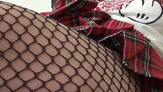 Schoo Girl Teen Brat Fishnet Facesitting and Foot Licking