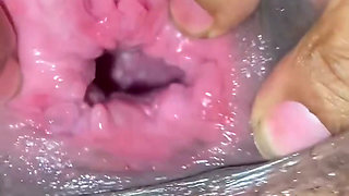 Freaky slut love's gaping her pussy open for Big black cock!