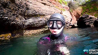 Diving in My Shiny Two-piece Wetsuit