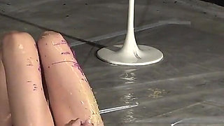 Mistress Teases Cross-dressing Masochist with Cane and Hot Wax and Uses Nipple Clips to Enlarge and Train His Nipples