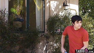 Lonely MILF stepmom satisfied by stepson